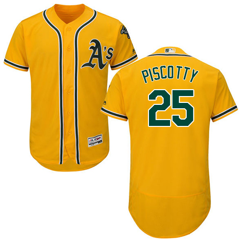 Athletics #25 Stephen Piscotty Gold Flexbase Authentic Collection Stitched MLB Jersey